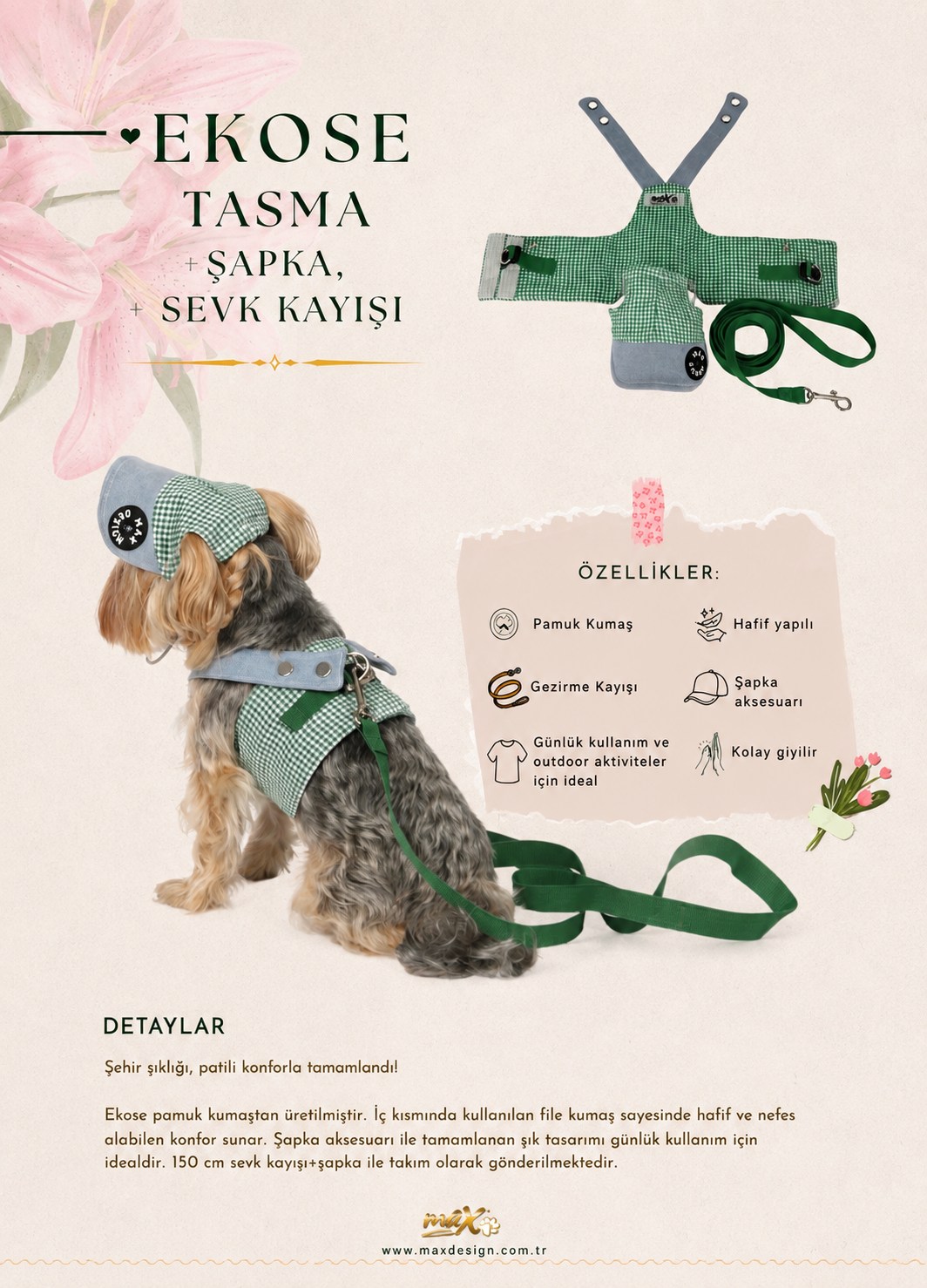 EKOSE TASMA + ŞAPKA + SEVK KAYIŞI YEŞİL